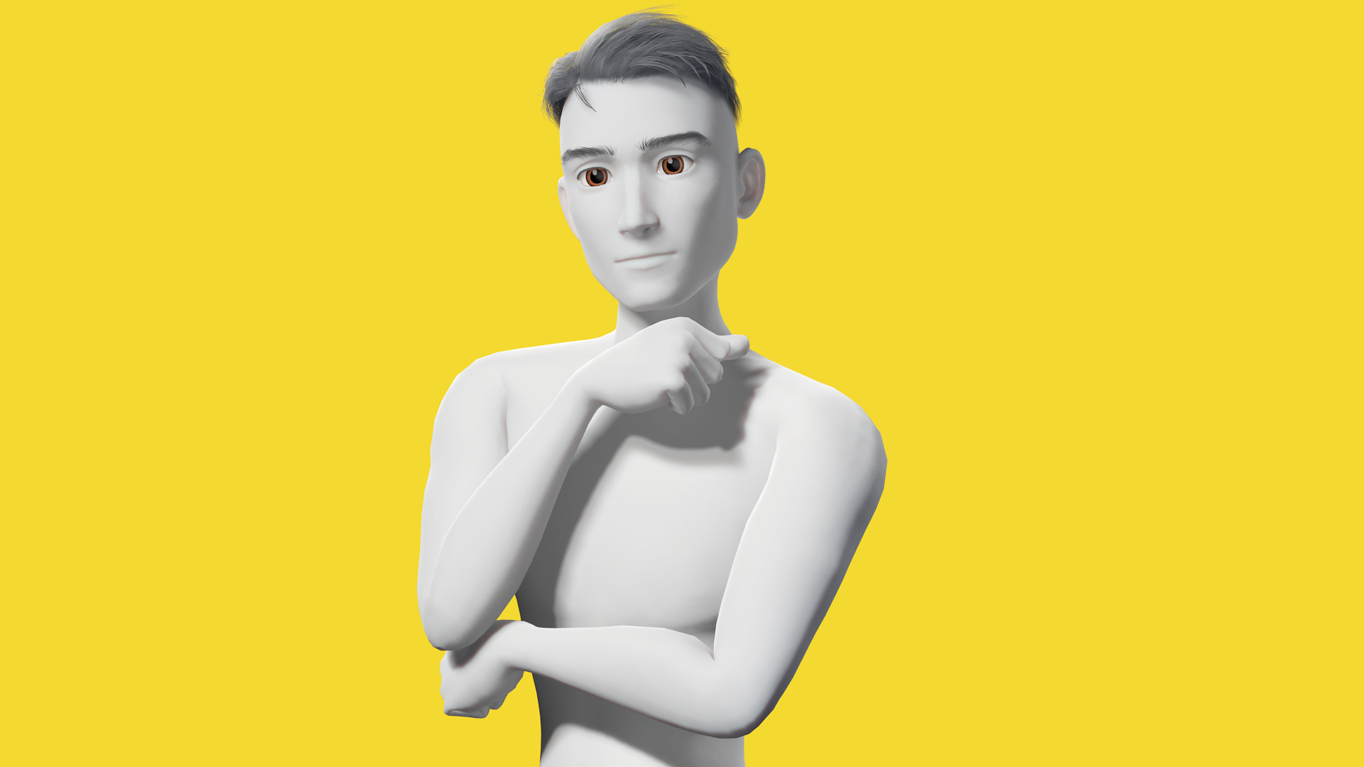 Free Stylized Cartoon Male Rigged Toon Young Man Low-poly 3D model_7