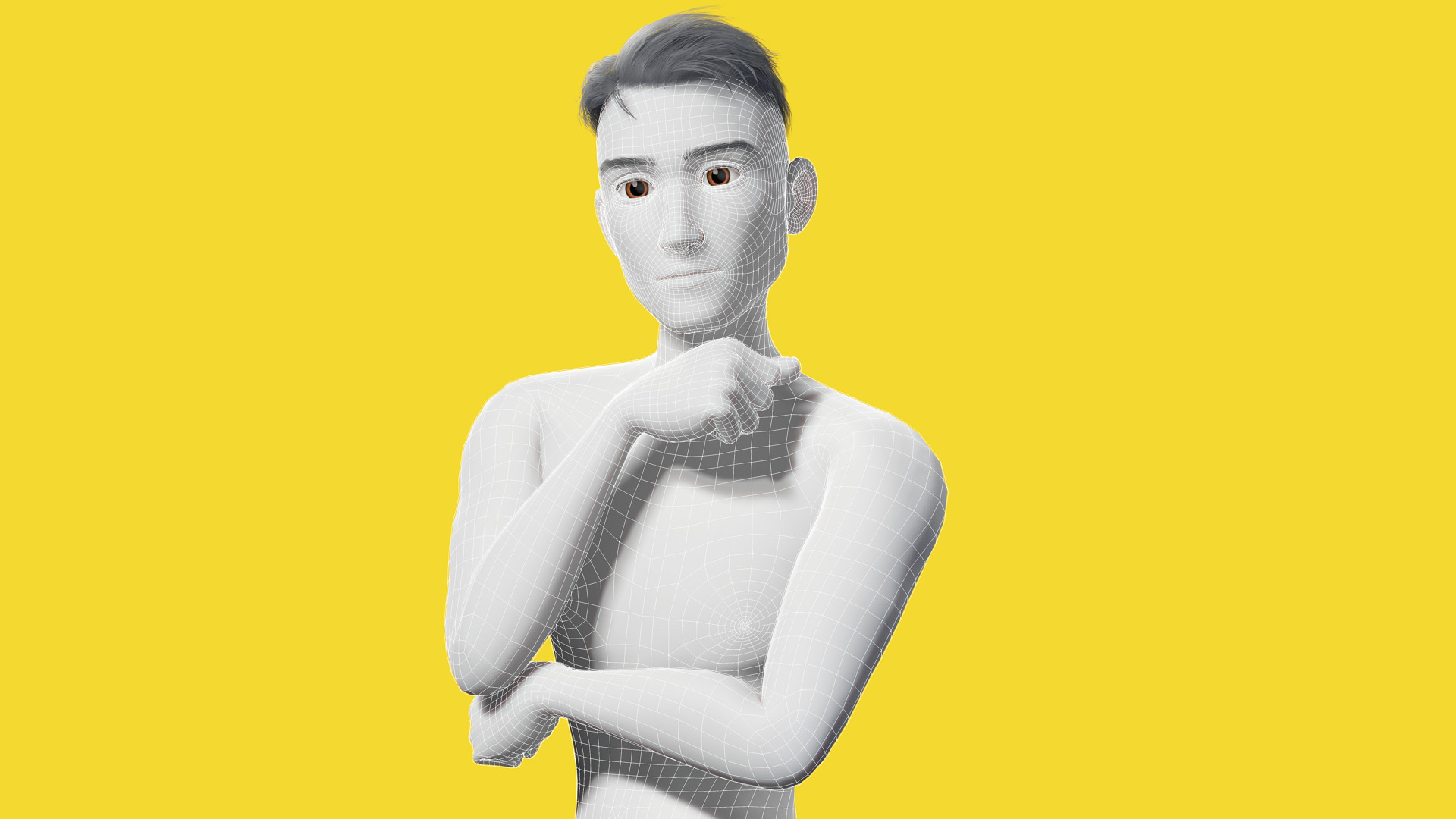 Free Stylized Cartoon Male Rigged Toon Young Man Low-poly 3D model_9