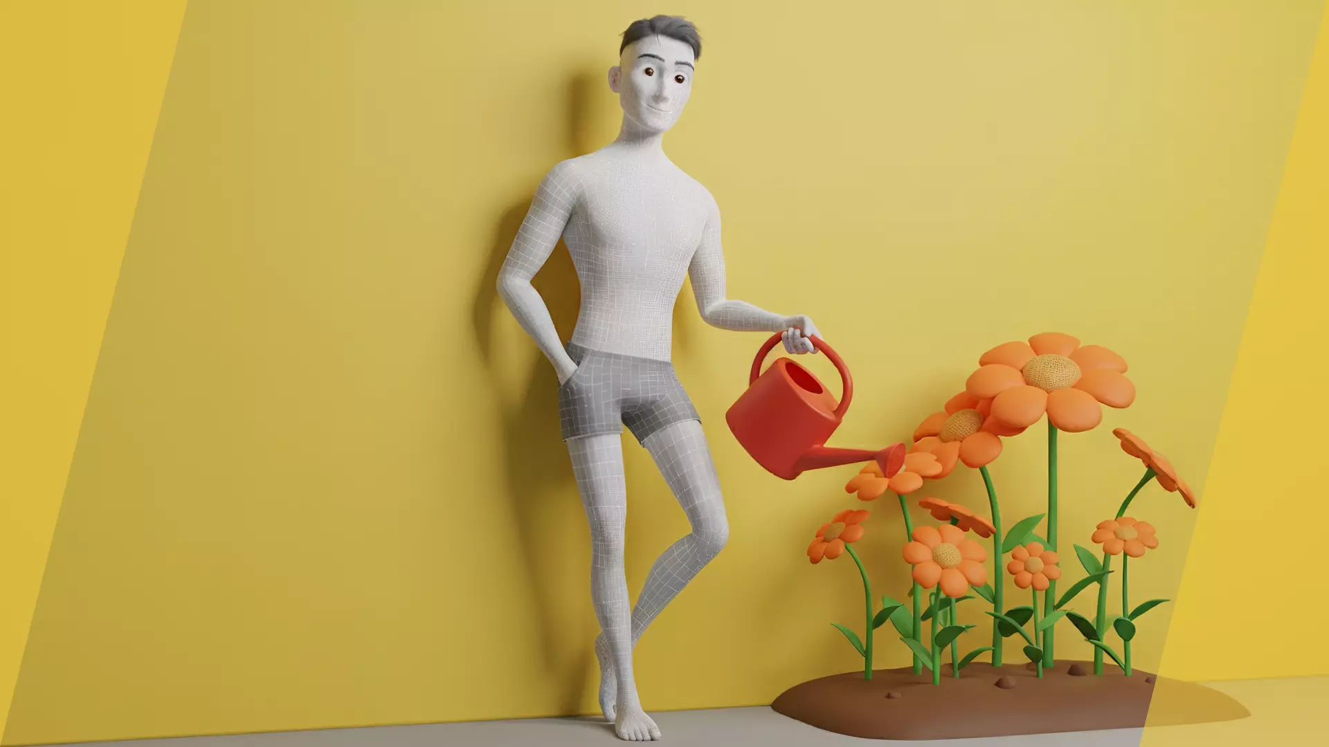 Free Stylized Cartoon Male Rigged Toon Young Man Low-poly 3D model_4