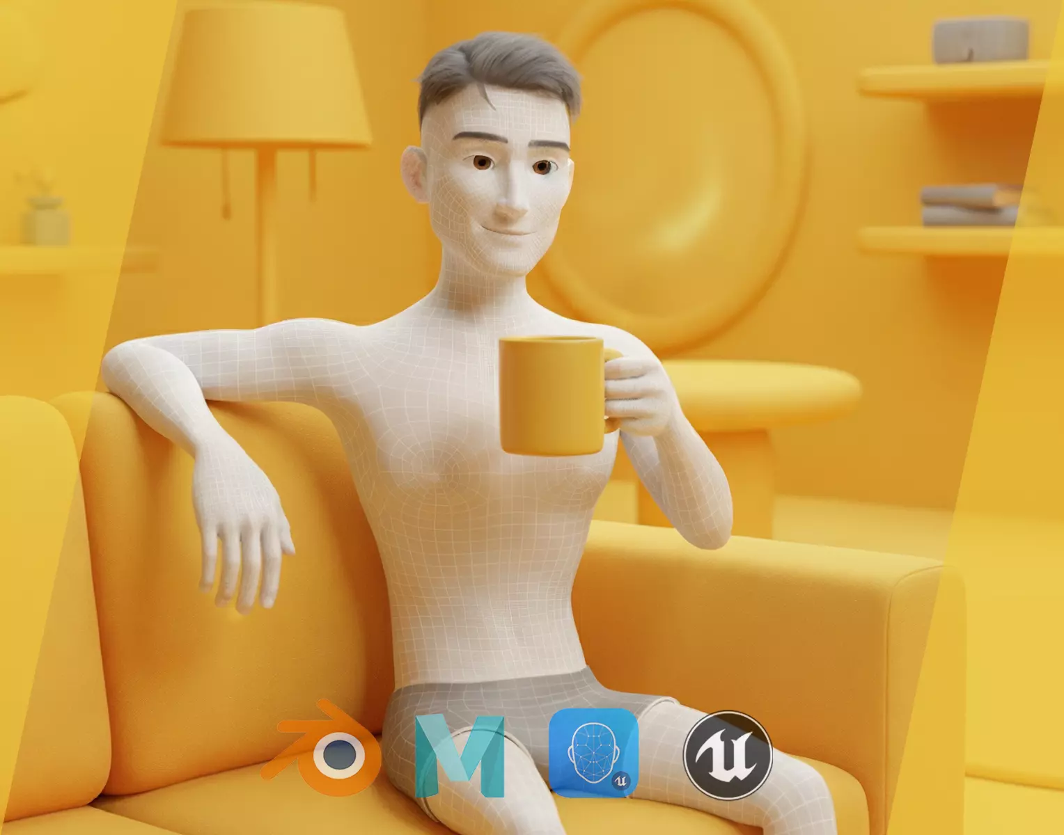 Free Stylized Cartoon Male Rigged Toon Young Man Low-poly 3D model_0