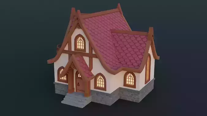 Fantasy House 3 Low-poly 3D model