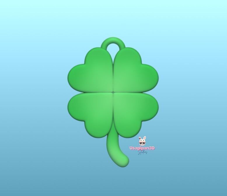 Clover Keychain 3D print model_1