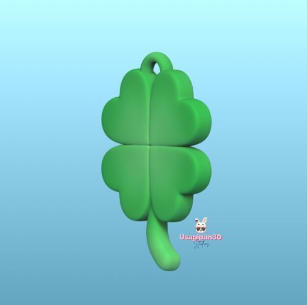 Clover Keychain 3D print model_2