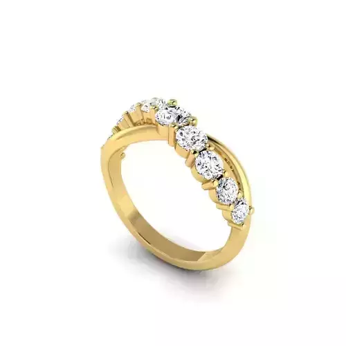 Graduated Round Diamond Broad Fashion Ring EngagementRing