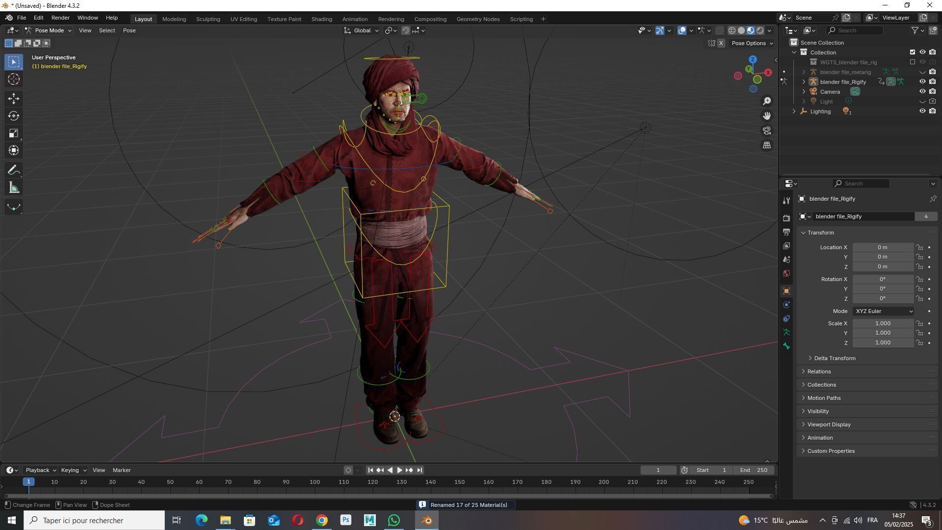 Traditional Moroccan Robe Turban High-Quality  Low-poly 3D model_15