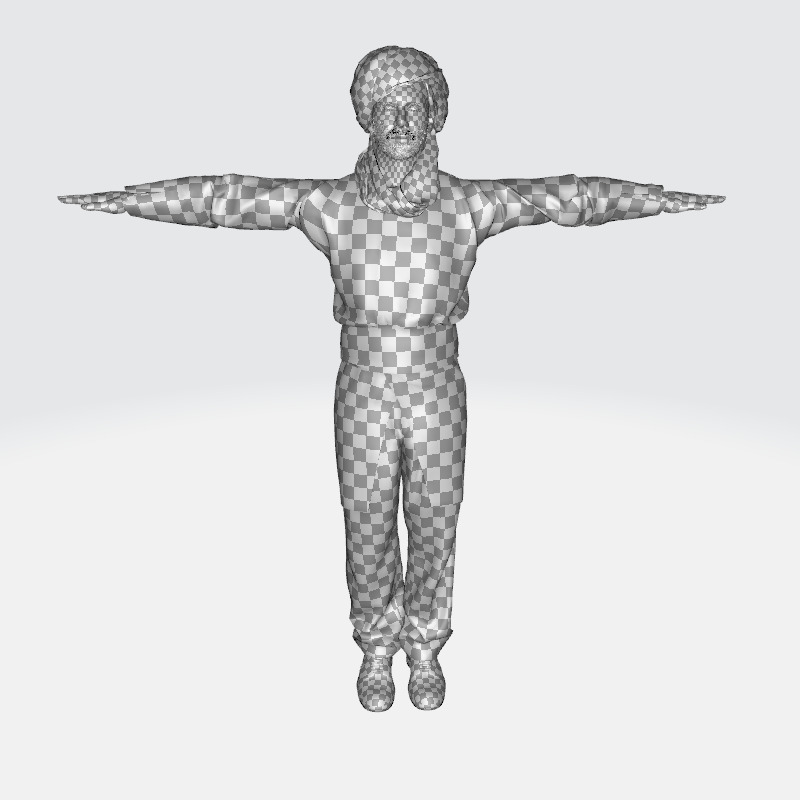 Traditional Moroccan Robe Turban High-Quality  Low-poly 3D model_18