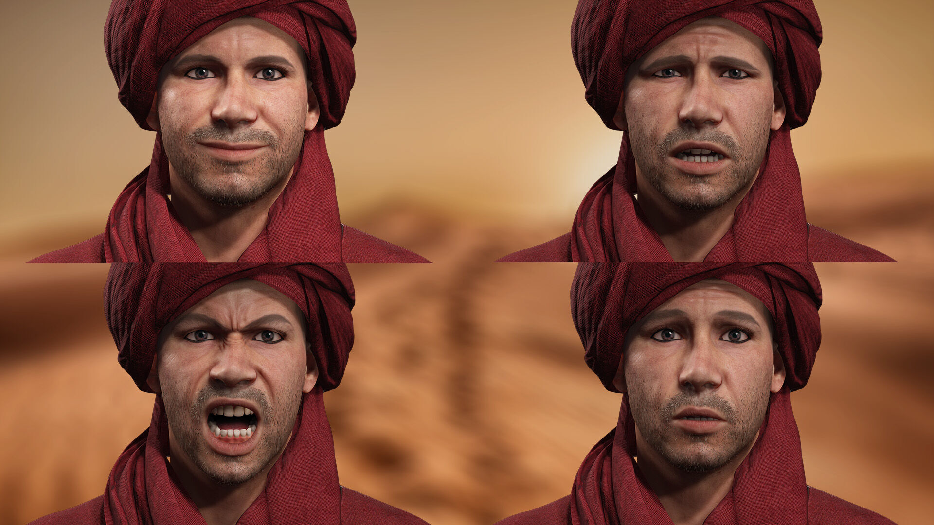 Traditional Moroccan Robe Turban High-Quality  Low-poly 3D model_7