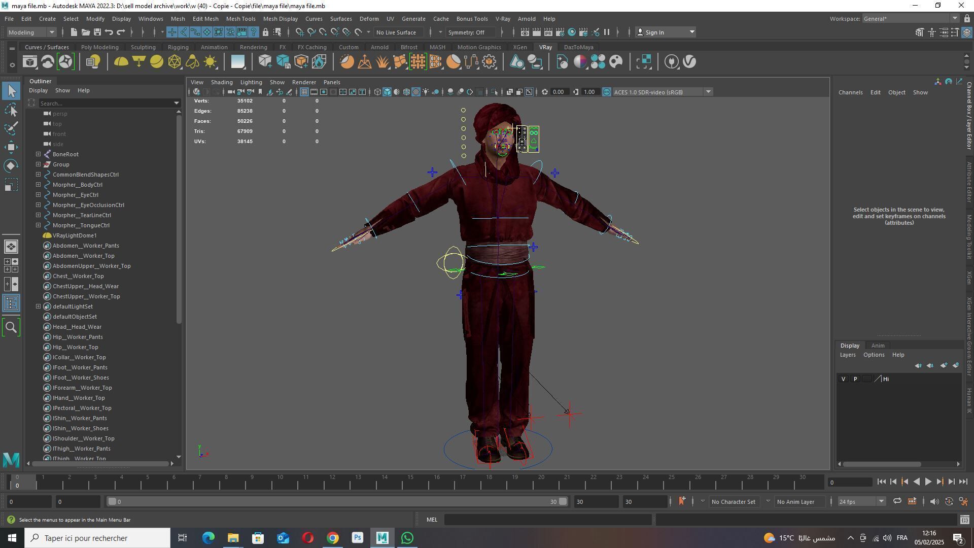 Traditional Moroccan Robe Turban High-Quality  Low-poly 3D model_12