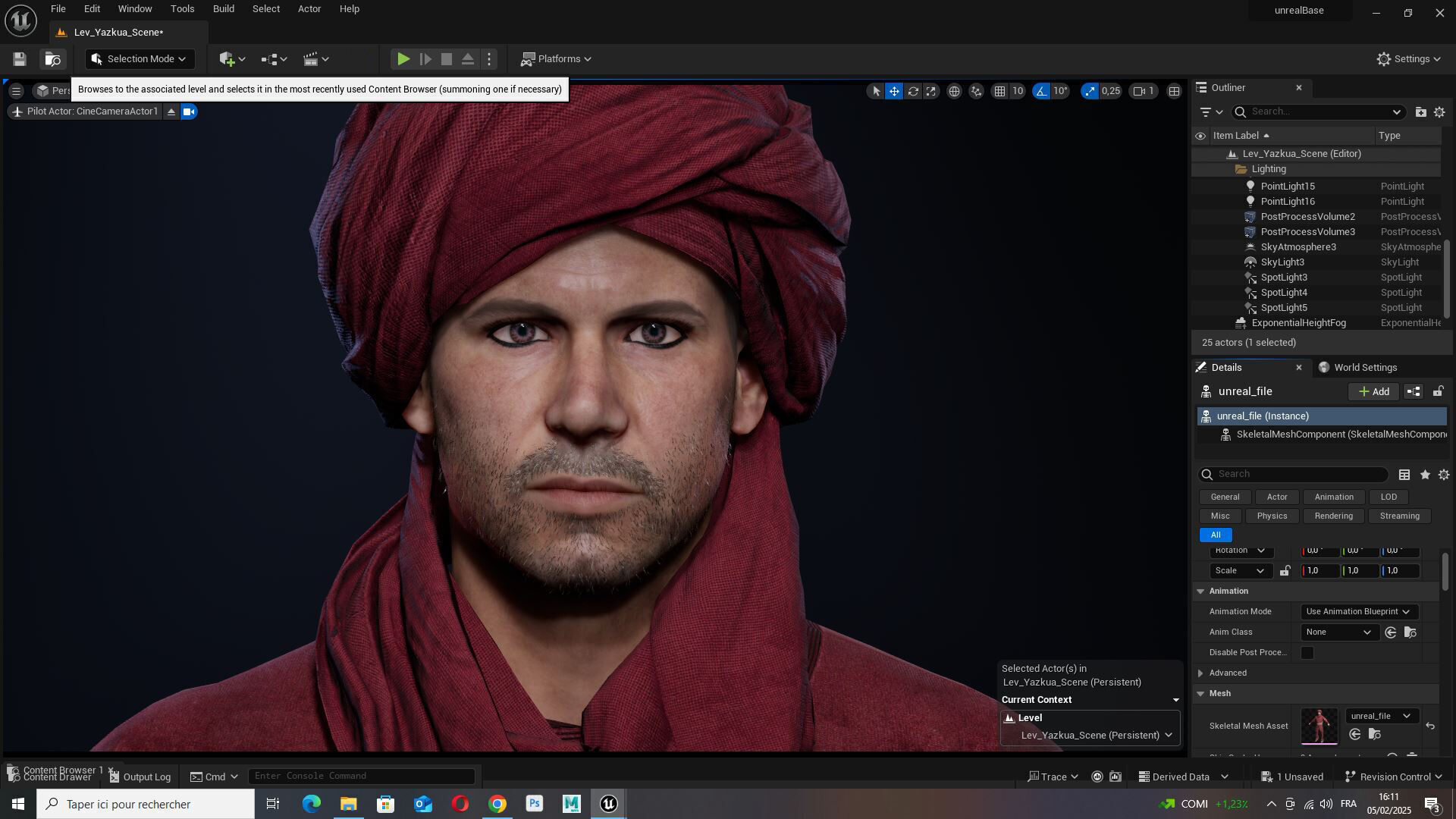 Traditional Moroccan Robe Turban High-Quality  Low-poly 3D model_8
