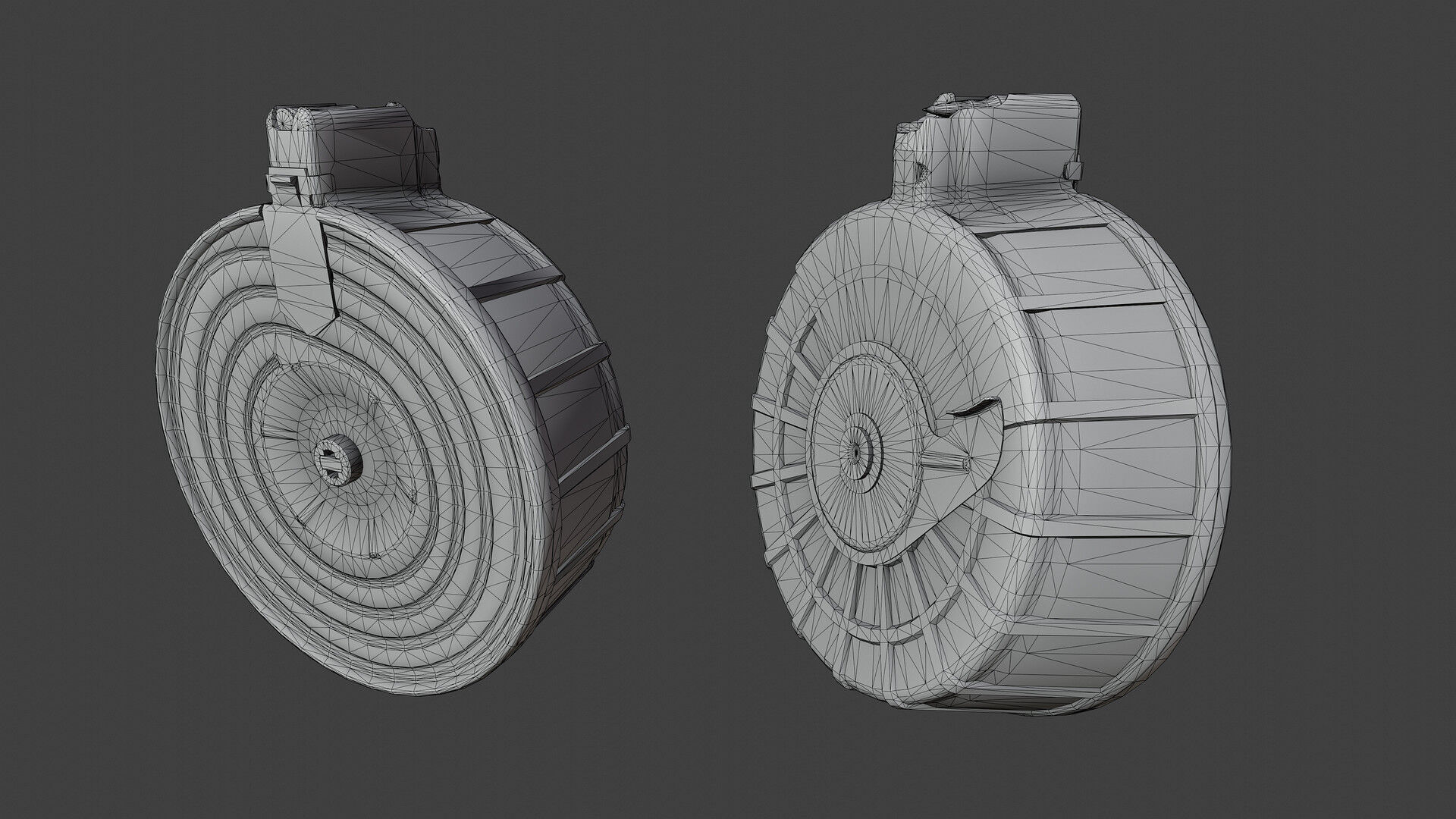 RPK 16 Drum Magazine Low-poly 3D model_10