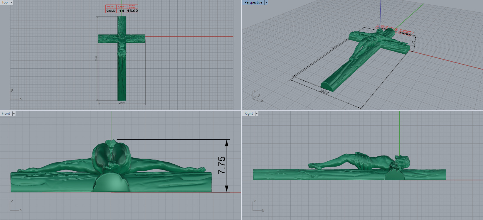 Statue Of Jesus Christ cross 3D print model_2