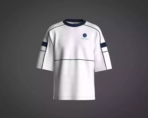 mens t-shirt with piping and cut and sew sporty