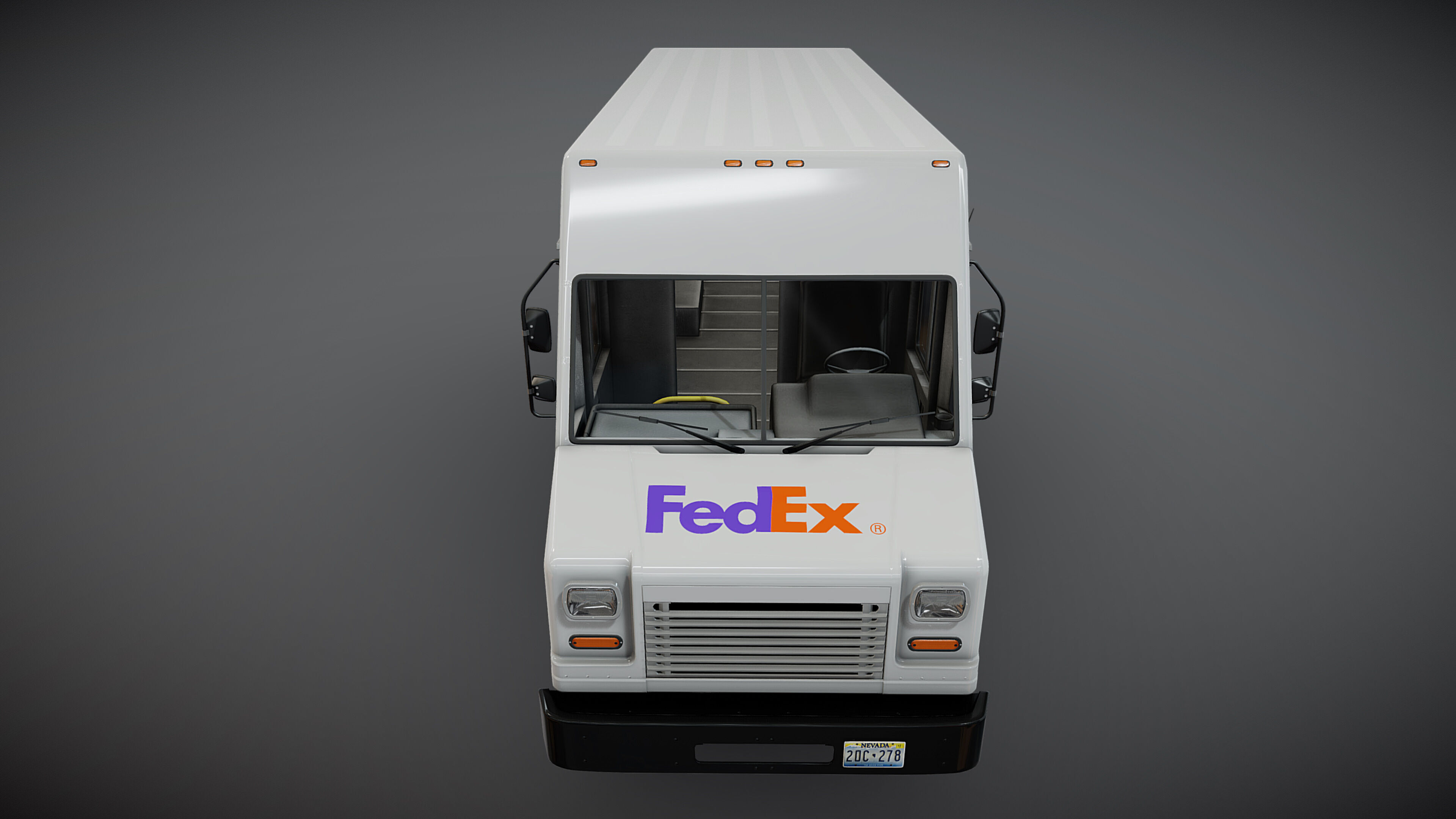 FedEx boxvan Low-poly 3D model_18