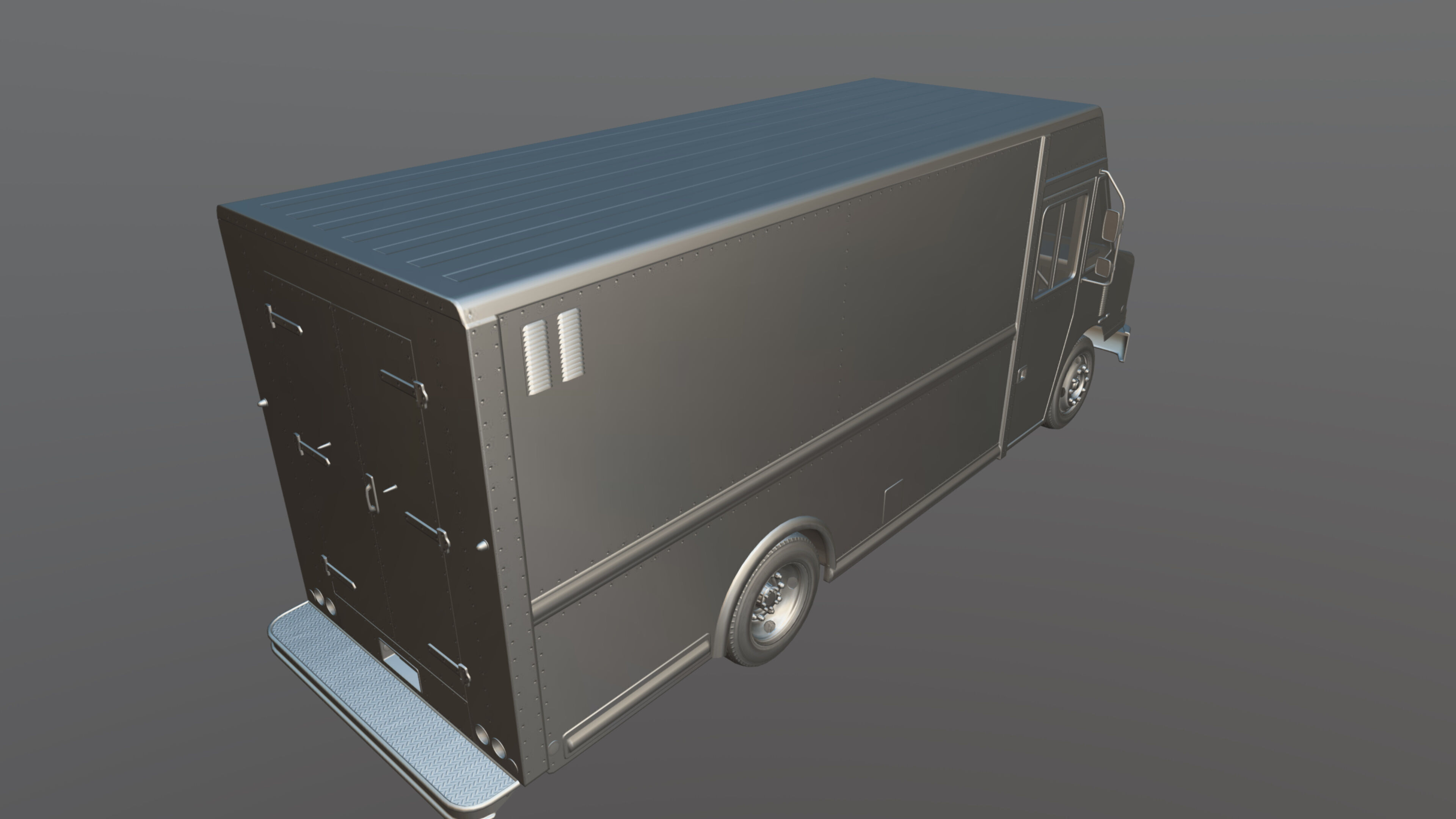 FedEx boxvan Low-poly 3D model_34