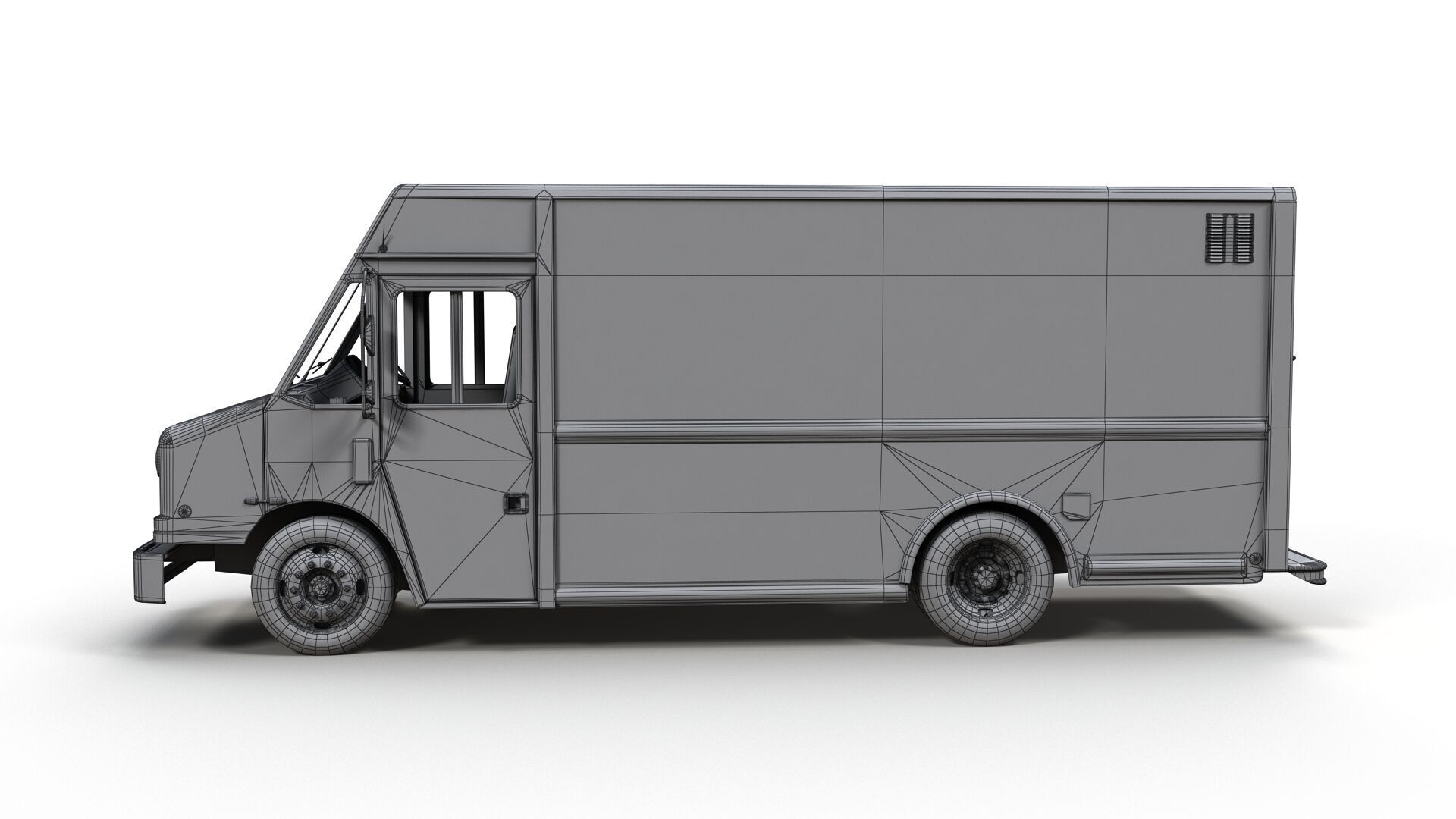 FedEx boxvan Low-poly 3D model_12