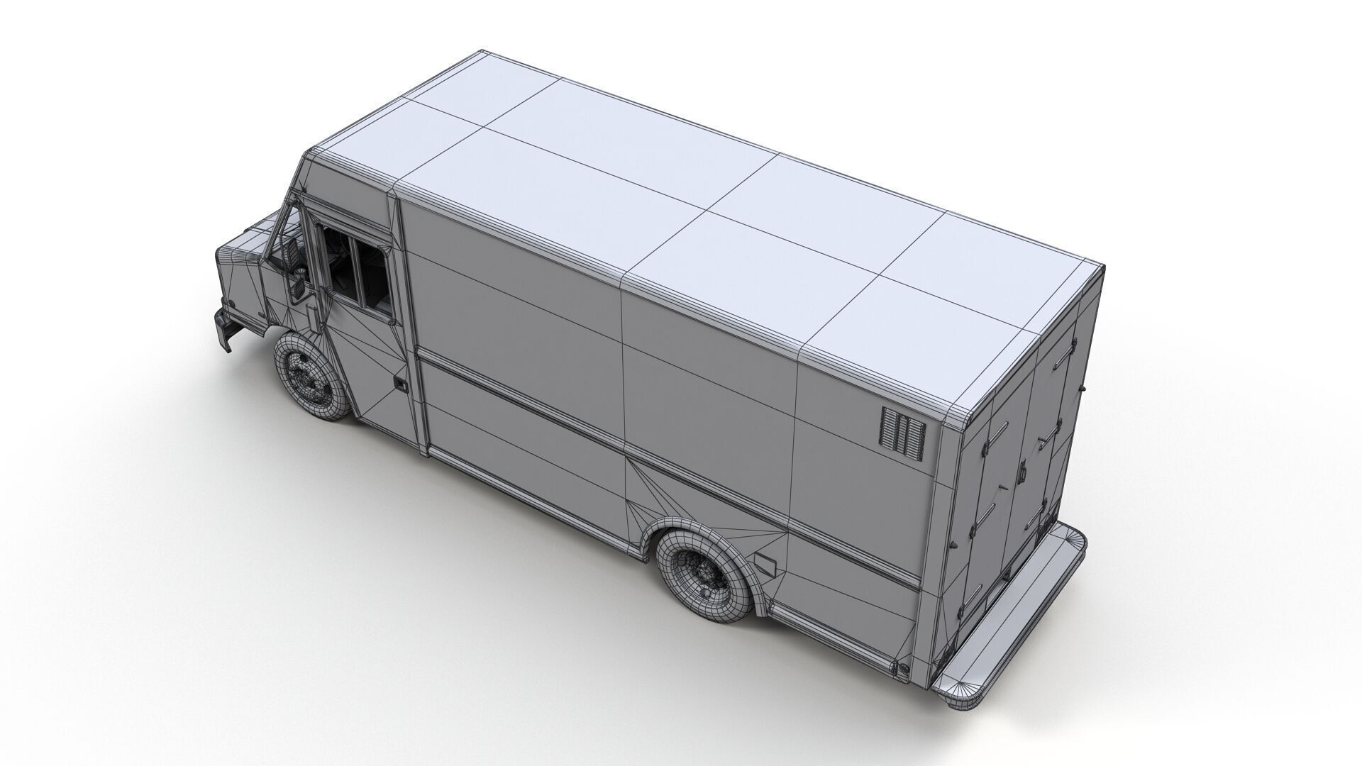 FedEx boxvan Low-poly 3D model_11