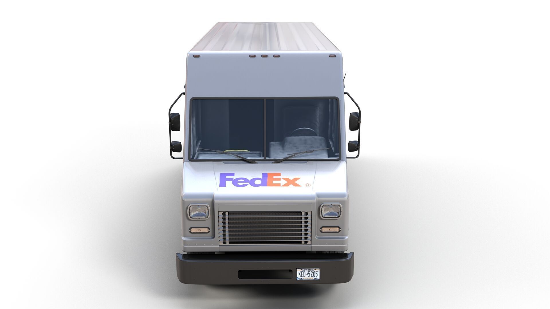 FedEx boxvan Low-poly 3D model_6