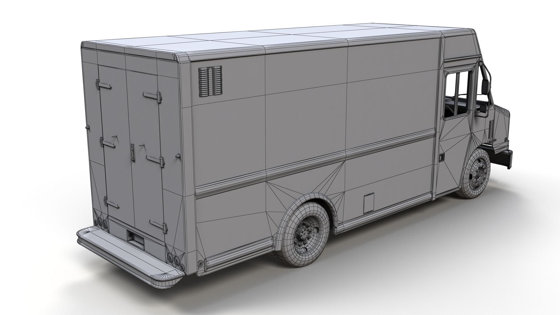 FedEx boxvan Low-poly 3D model_9