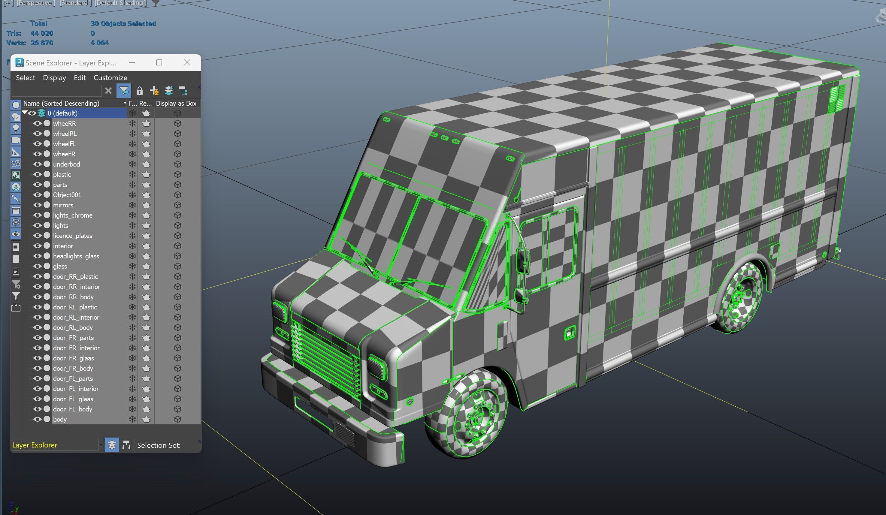 FedEx boxvan Low-poly 3D model_43