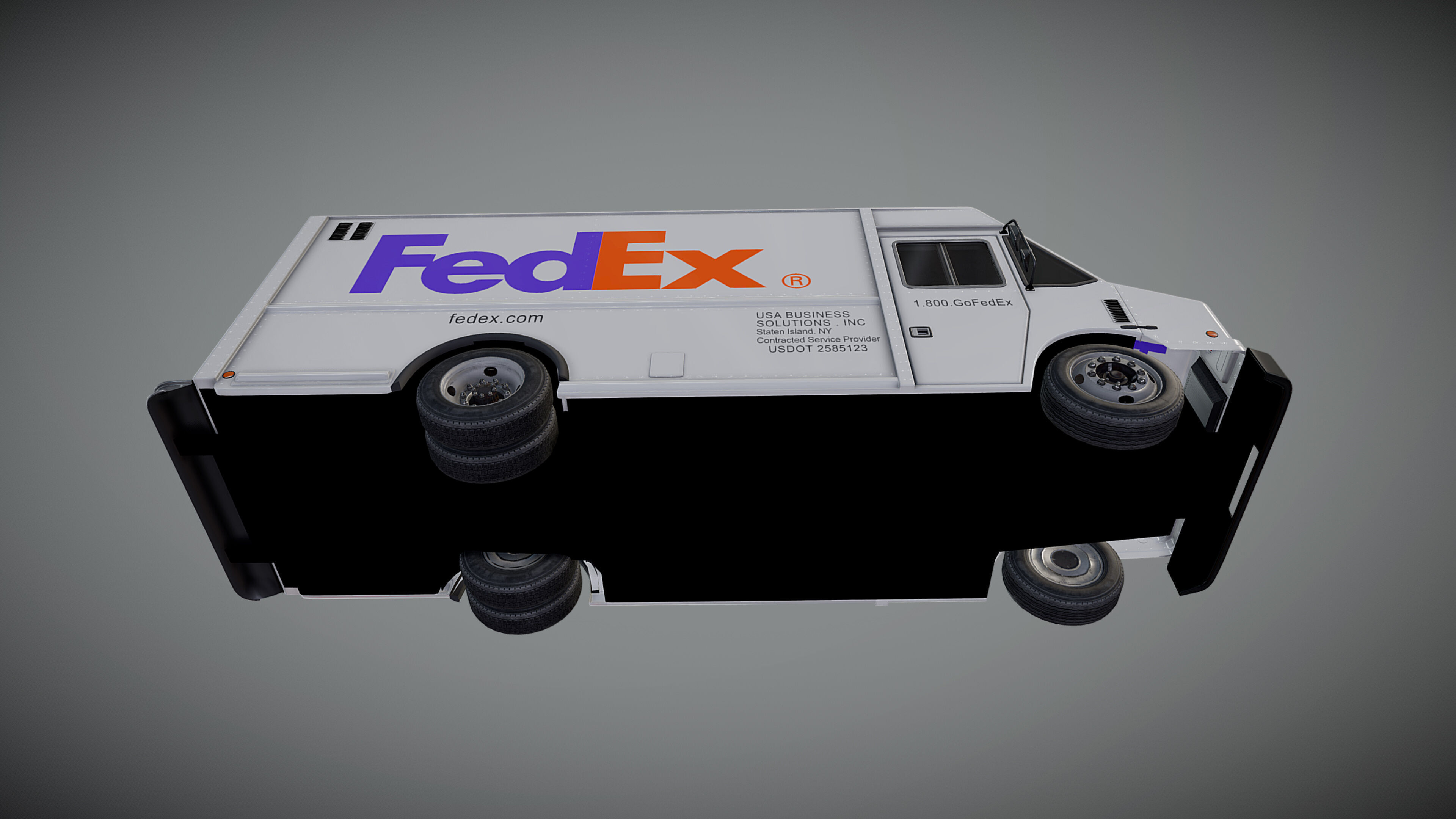 FedEx boxvan Low-poly 3D model_20
