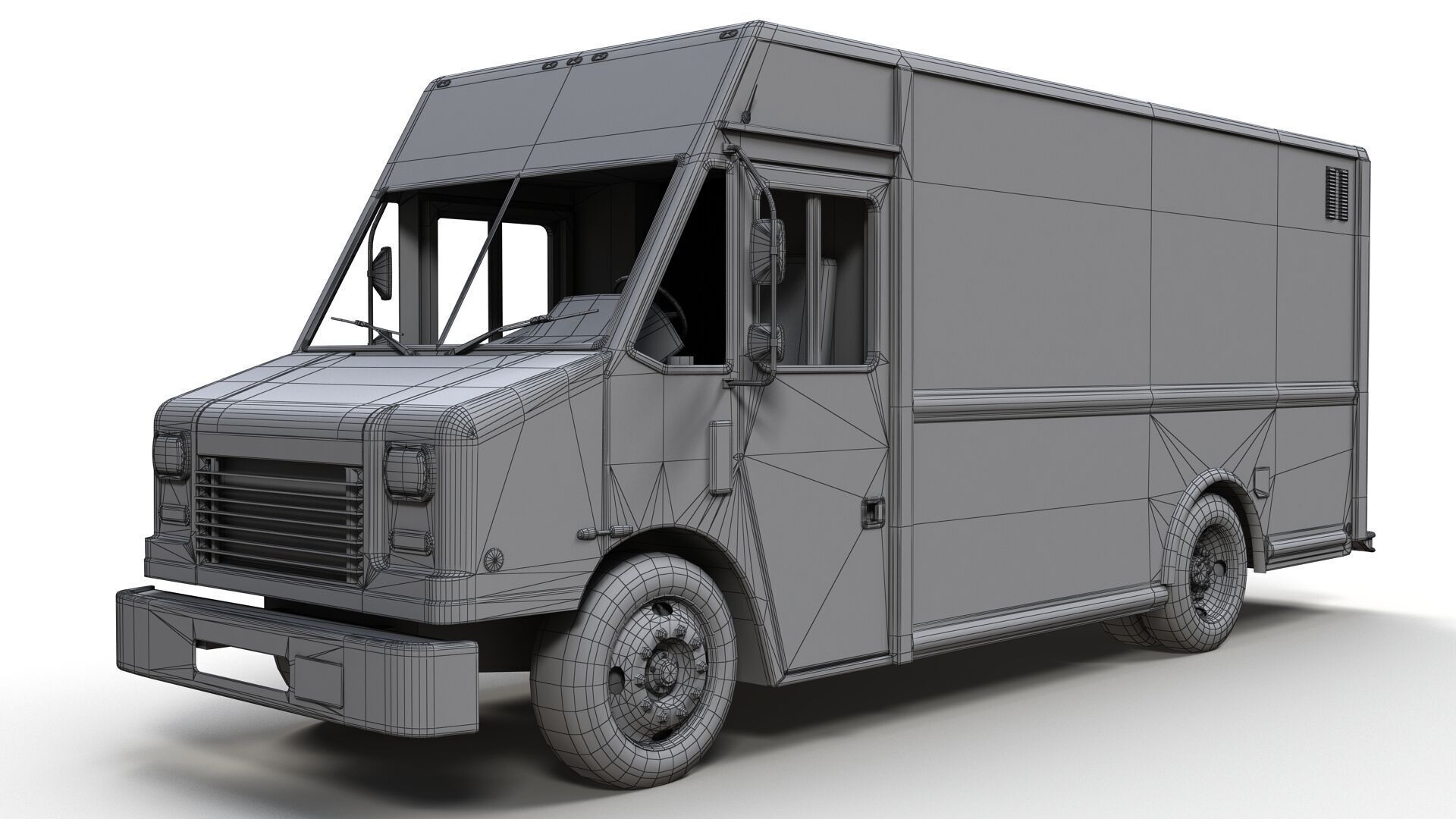 FedEx boxvan Low-poly 3D model_14