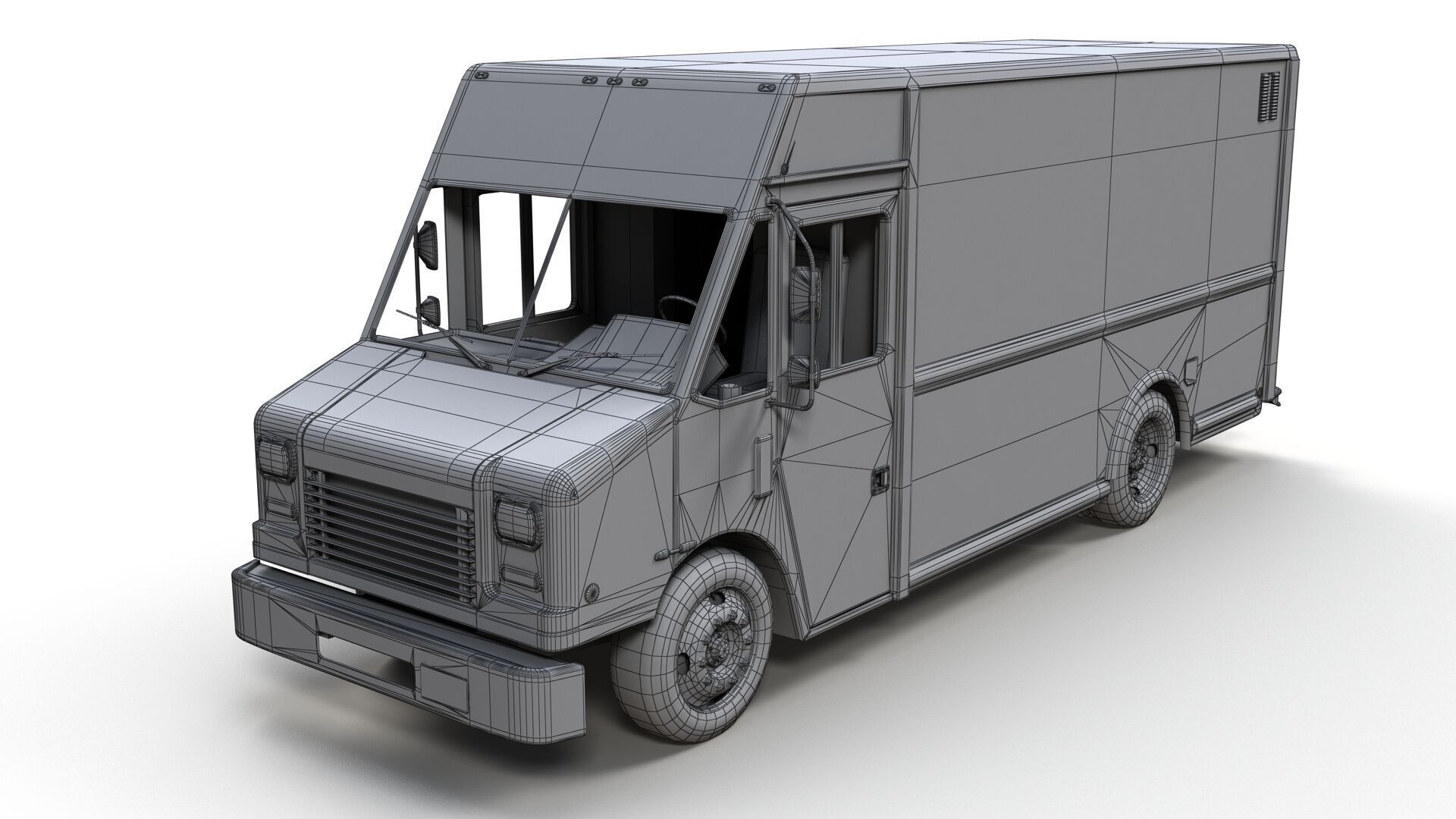 FedEx boxvan Low-poly 3D model_8