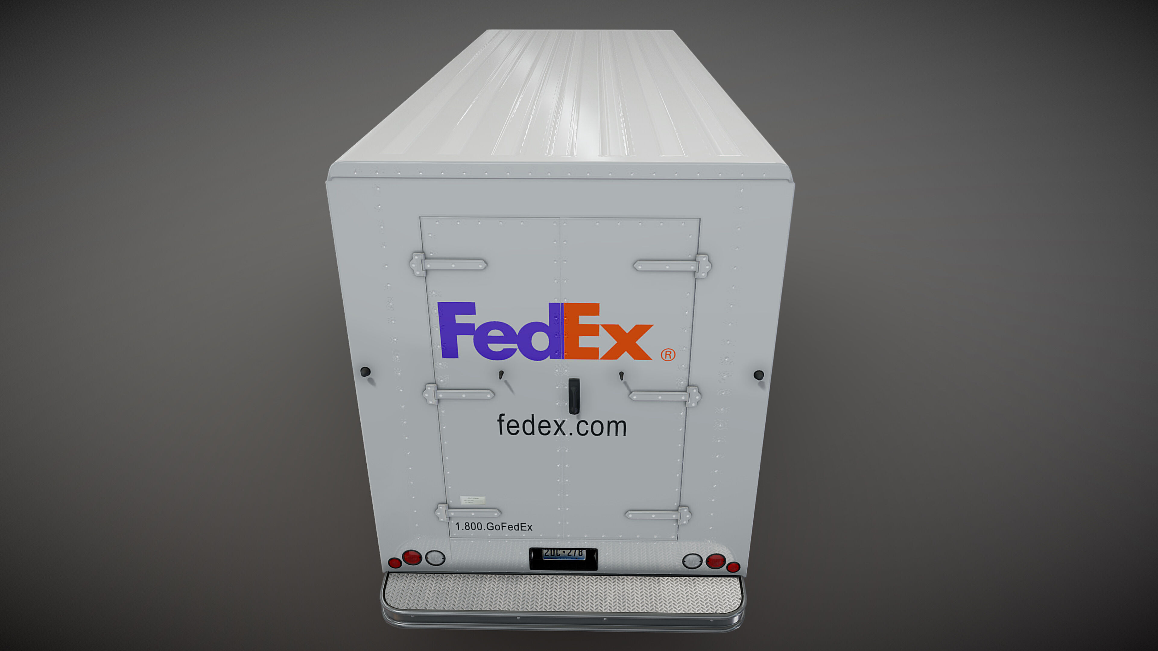 FedEx boxvan Low-poly 3D model_19