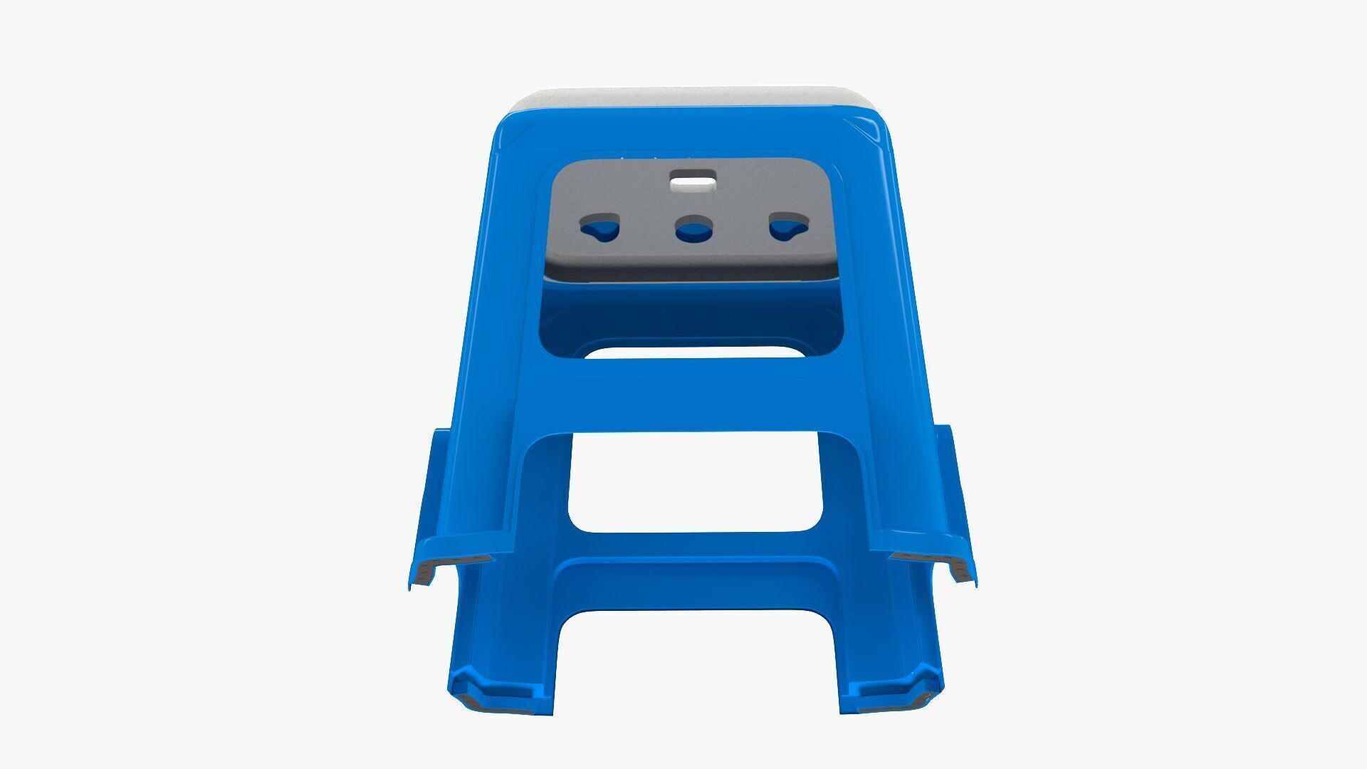 Plastic Stool Low-poly 3D model_4