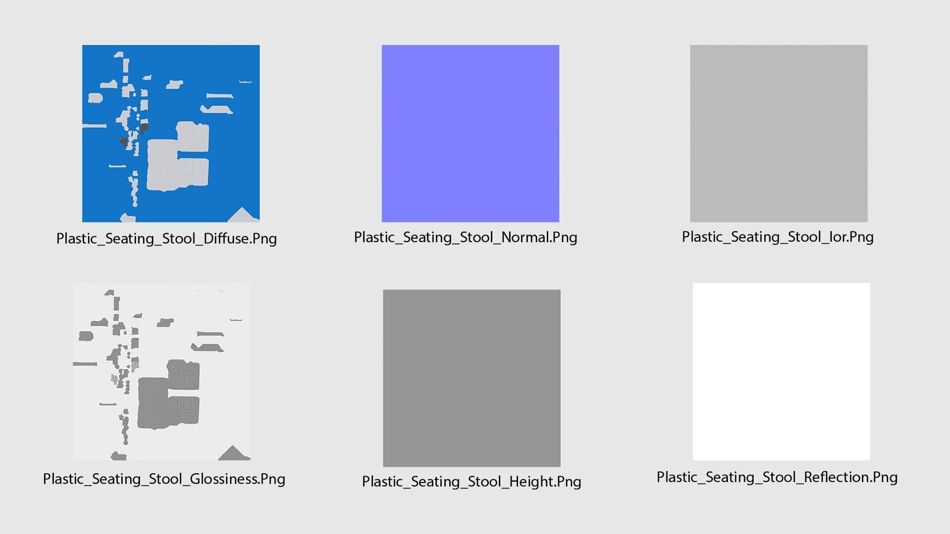 Plastic Stool Low-poly 3D model_9