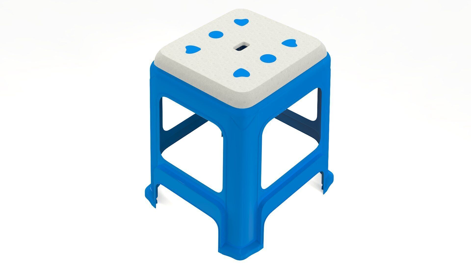 Plastic Stool Low-poly 3D model_1