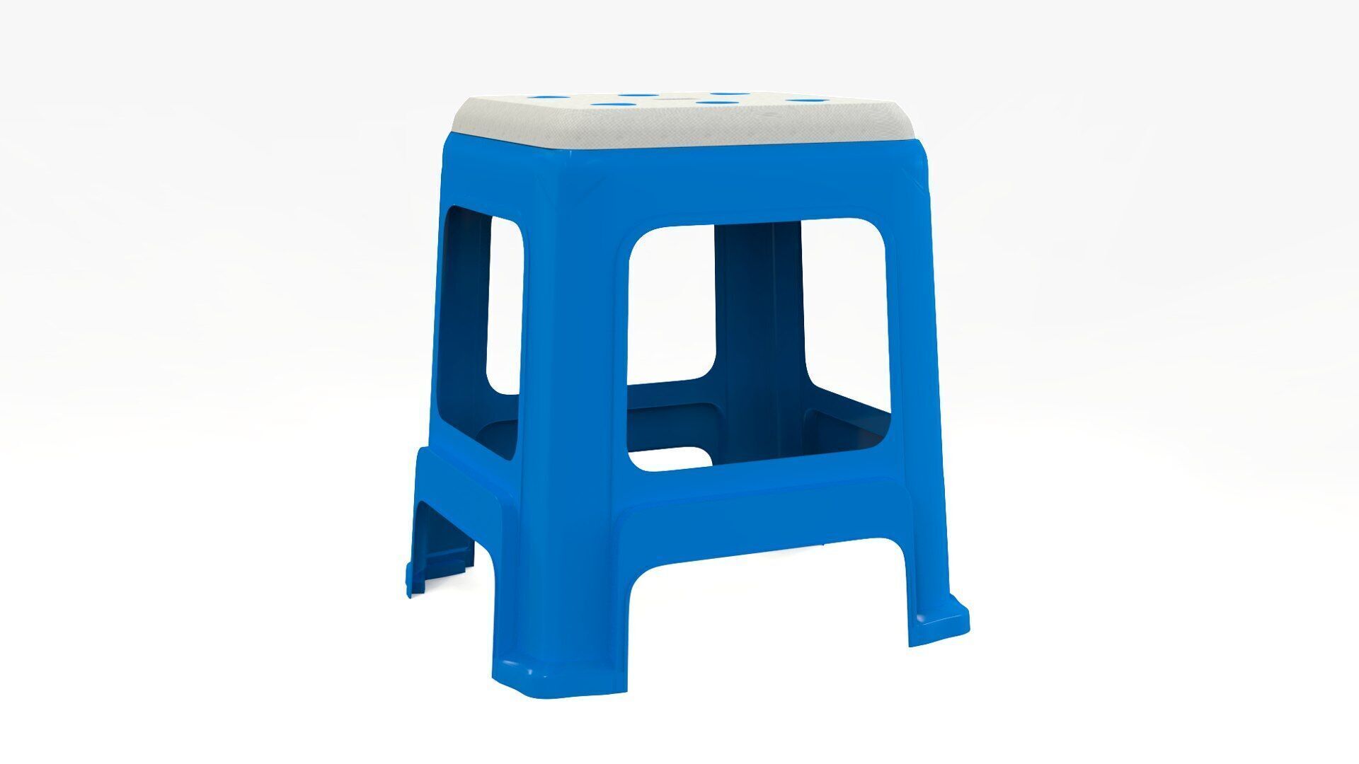Plastic Stool Low-poly 3D model_2