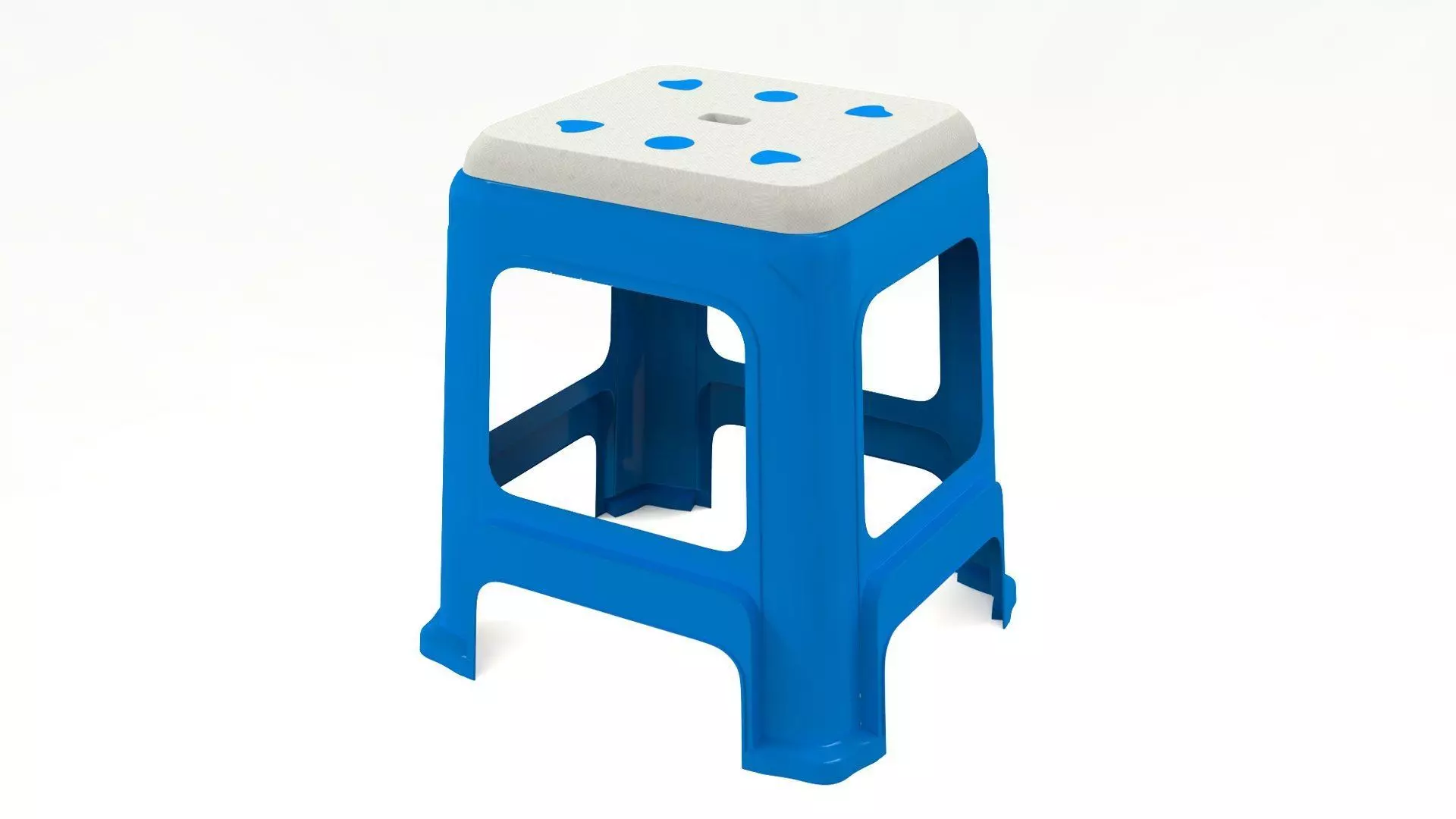 Plastic Stool Low-poly 3D model_0