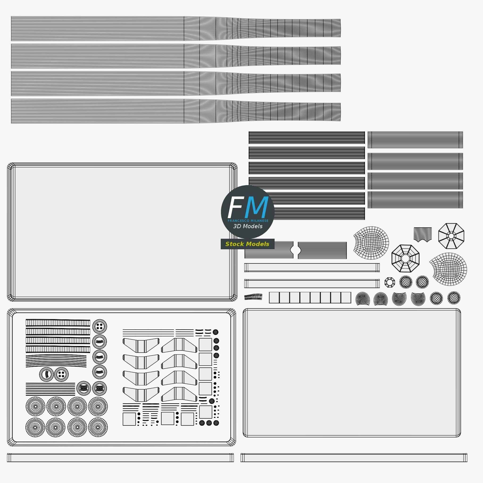 Hotel luggage cart 3 3D model_11