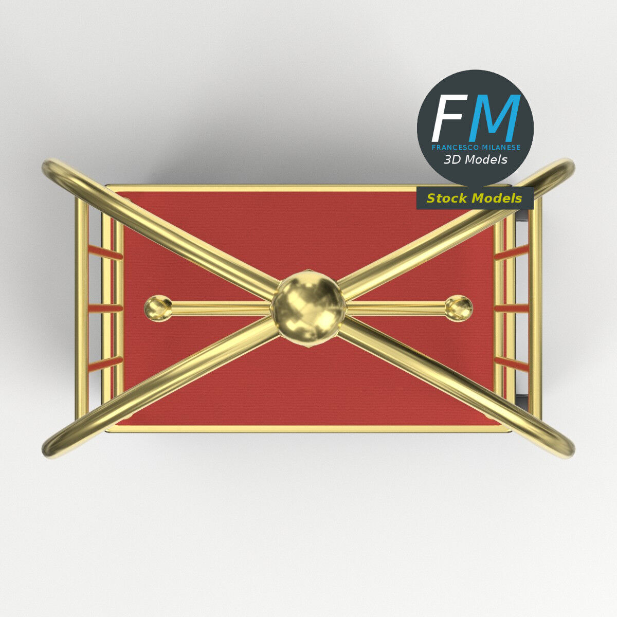 Hotel luggage cart 3 3D model_6