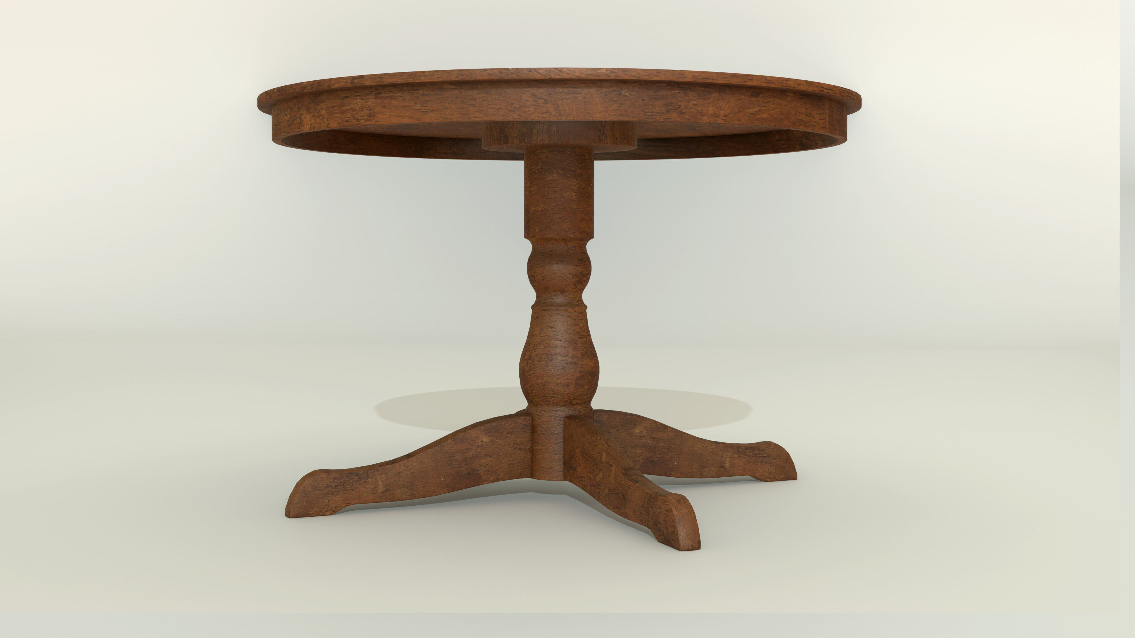 Round Dining Table PBR 4k 3D model_2