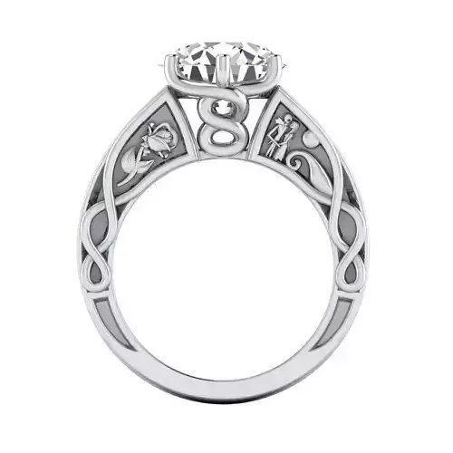 Jack and Sally The Nightmare Before Christmas engagement ring 3D print model Jack and Sally The Nightmare Before Christmas engagement ring 3D print model