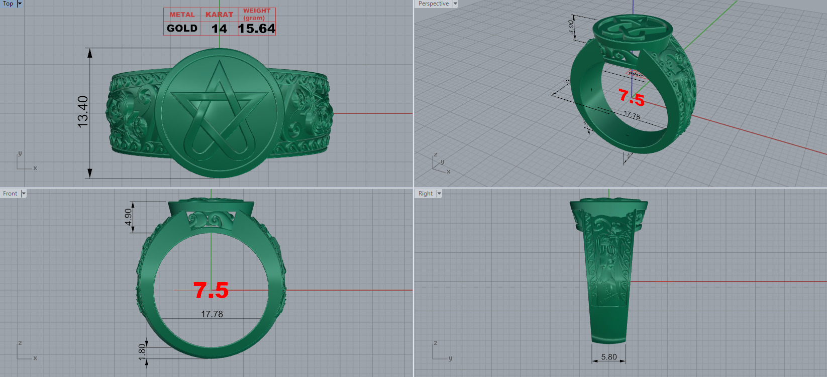 Jack and Sally The Nightmare Before Christmas engagement ring 2 3D print model_5