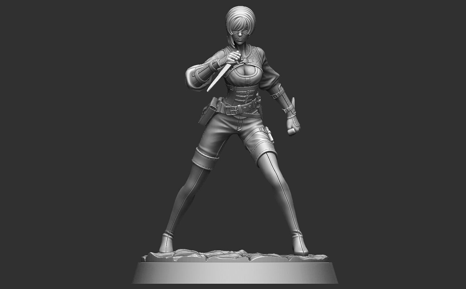 Rouge - DND Miniature - Pre-Supported 3D print model_3