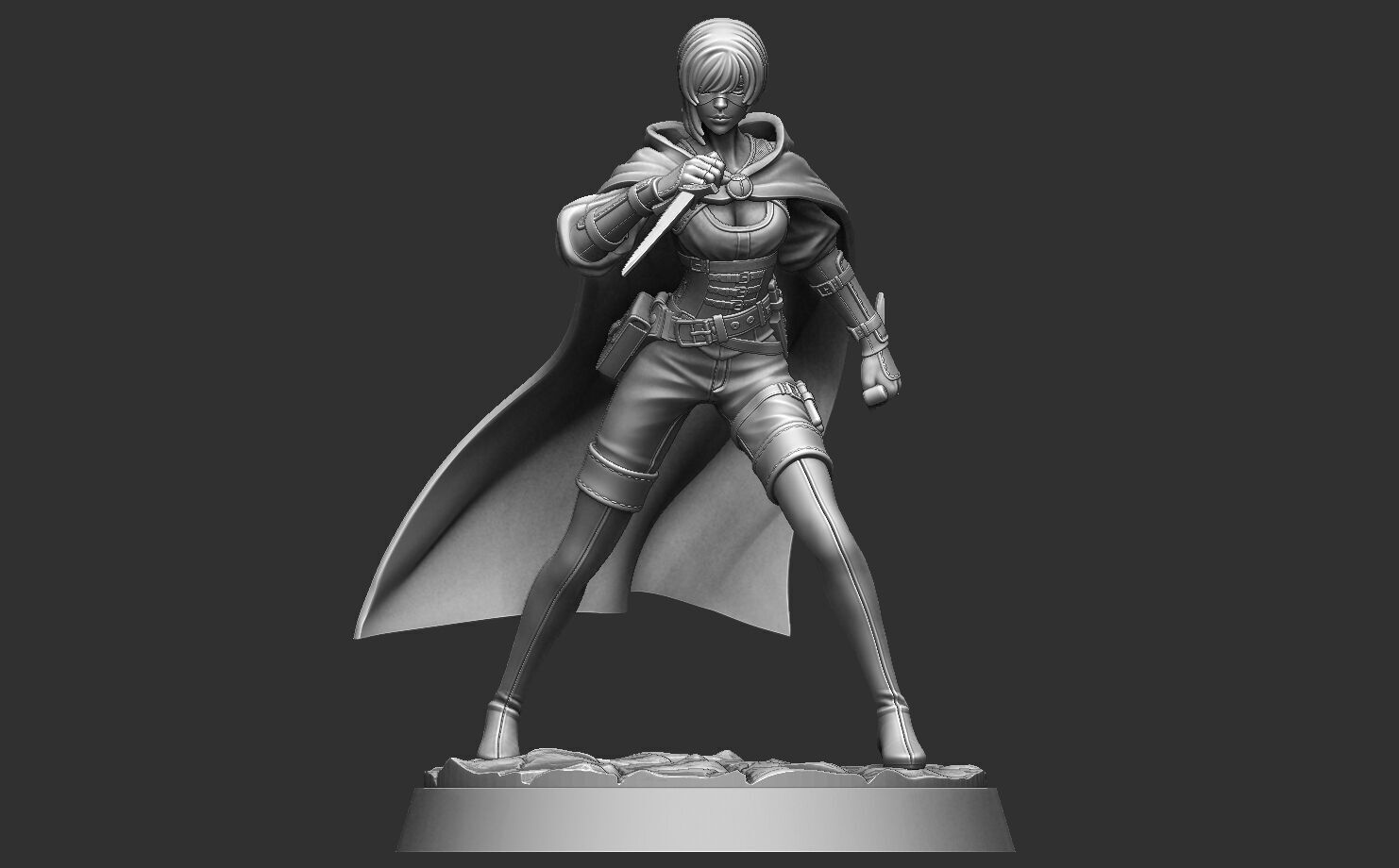Rouge - DND Miniature - Pre-Supported 3D print model_2