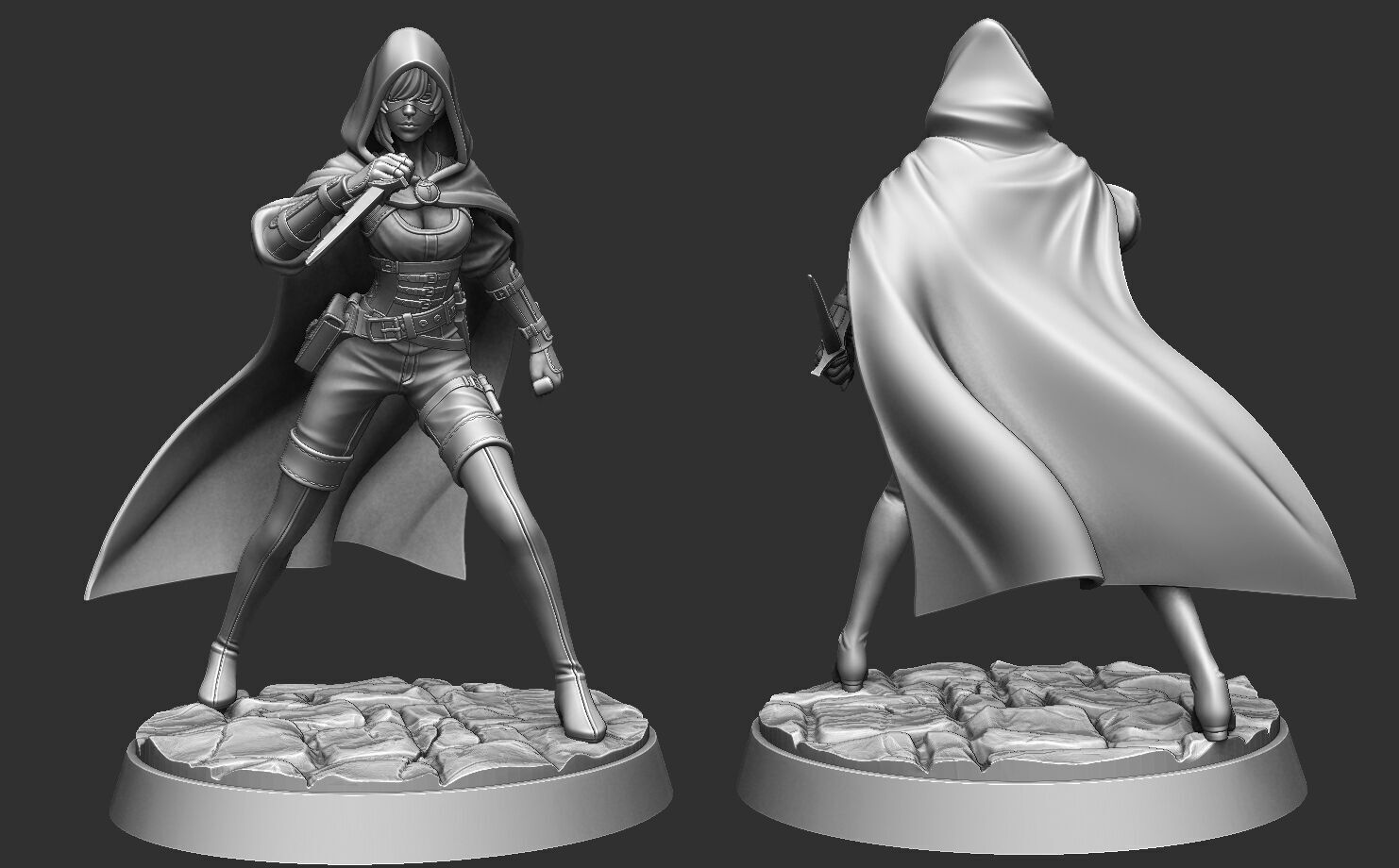 Rouge - DND Miniature - Pre-Supported 3D print model_1