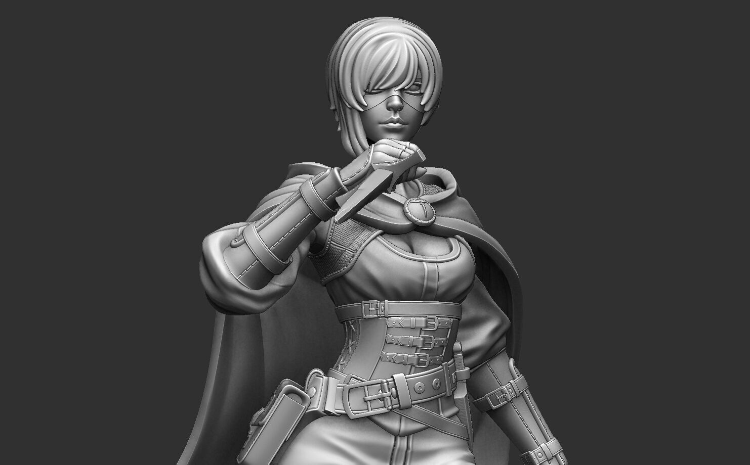 Rouge - DND Miniature - Pre-Supported 3D print model_4
