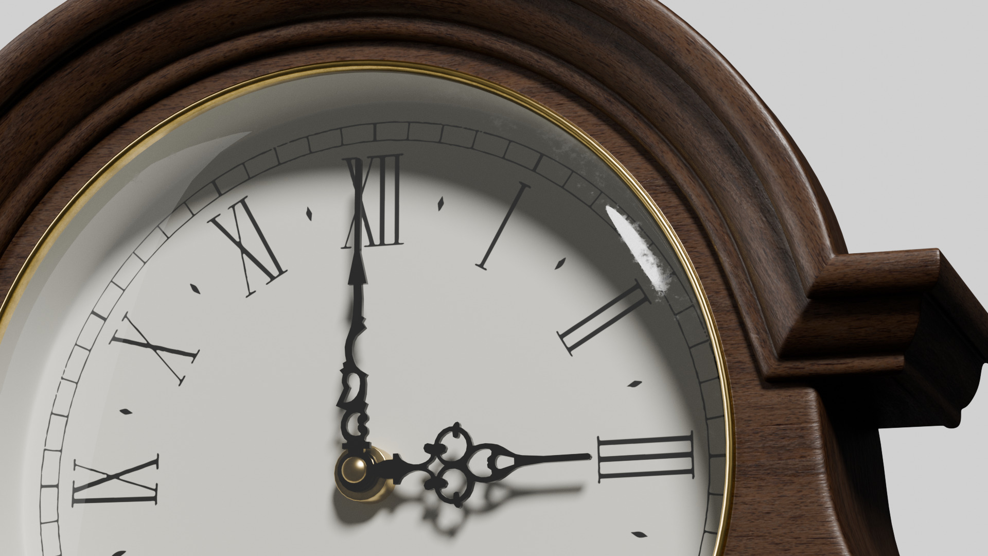 Vintage Mantel Clock Low-poly 3D model_8