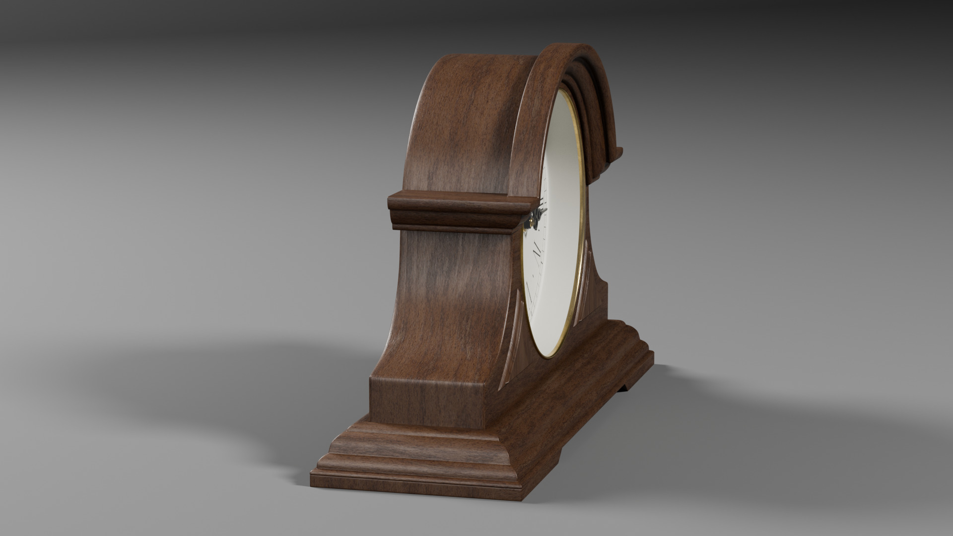 Vintage Mantel Clock Low-poly 3D model_1