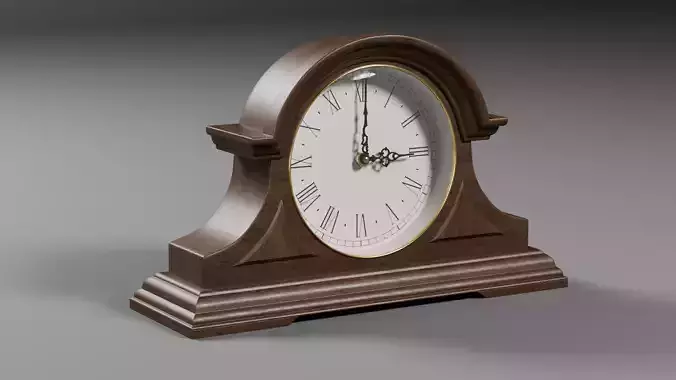 Vintage Mantel Clock Low-poly 3D model