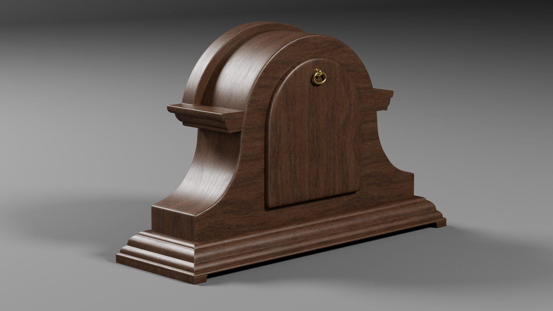 Vintage Mantel Clock Low-poly 3D model_3