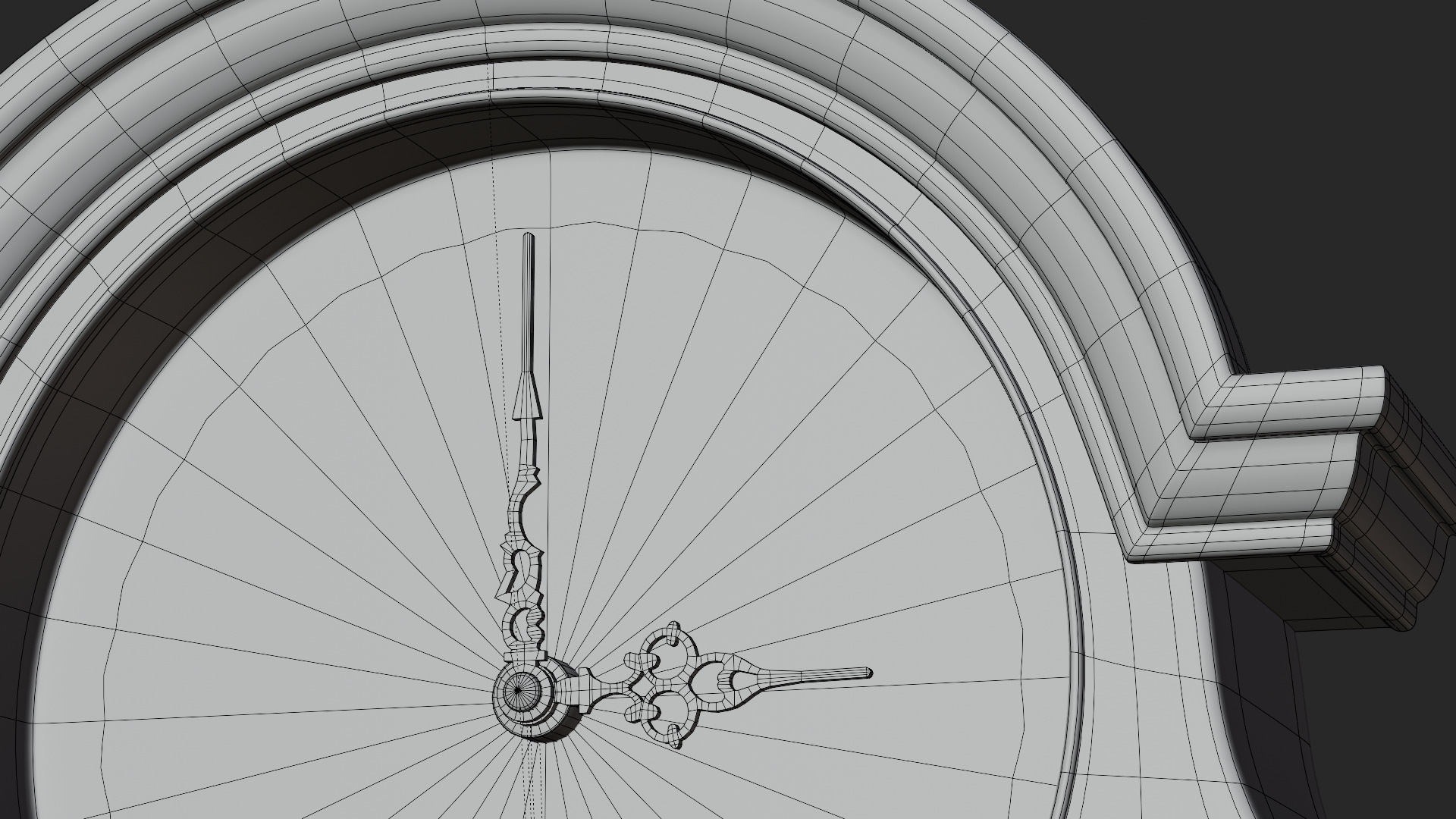 Vintage Mantel Clock Low-poly 3D model_12