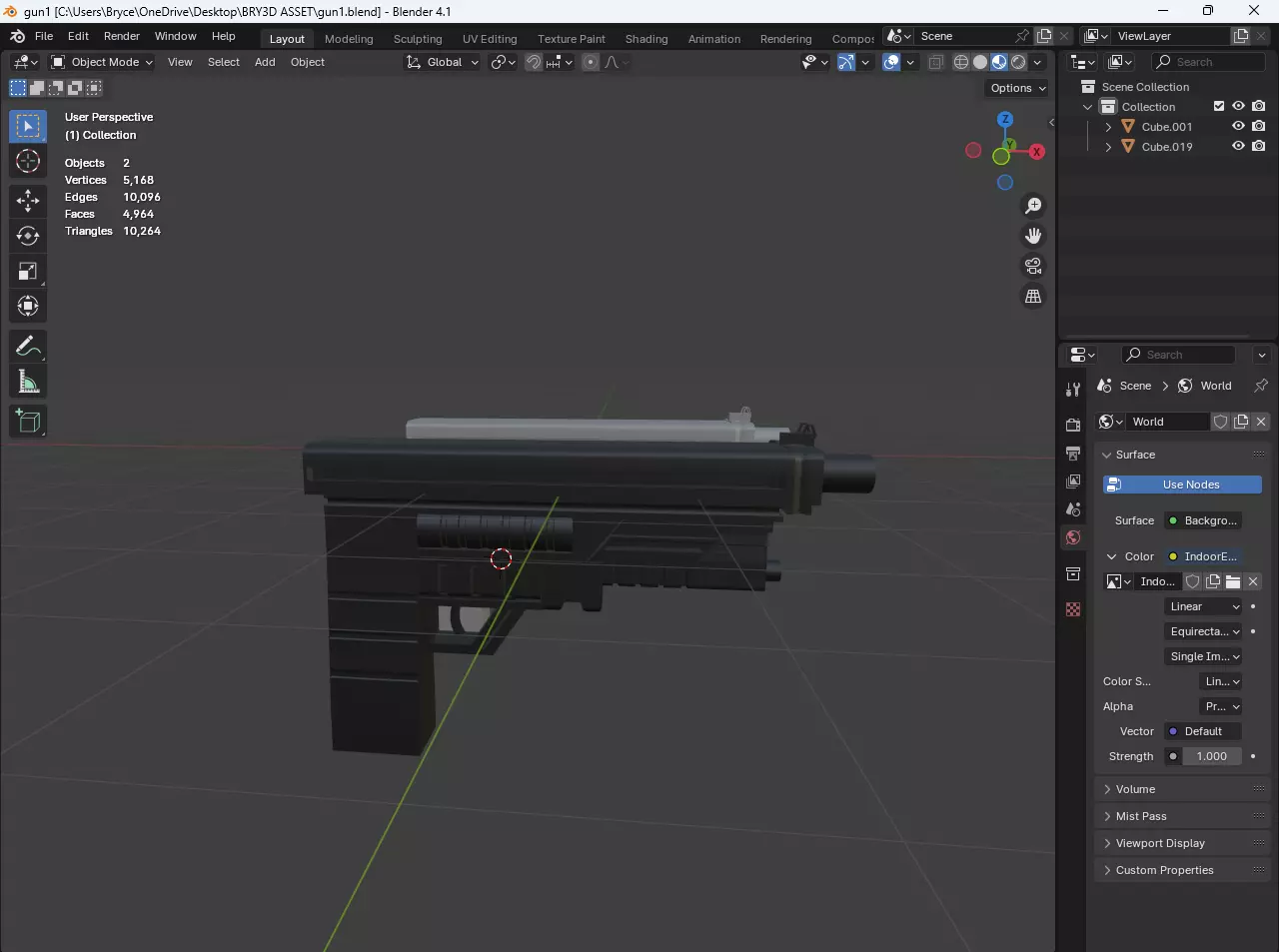 Fake Gun Free low-poly 3D model