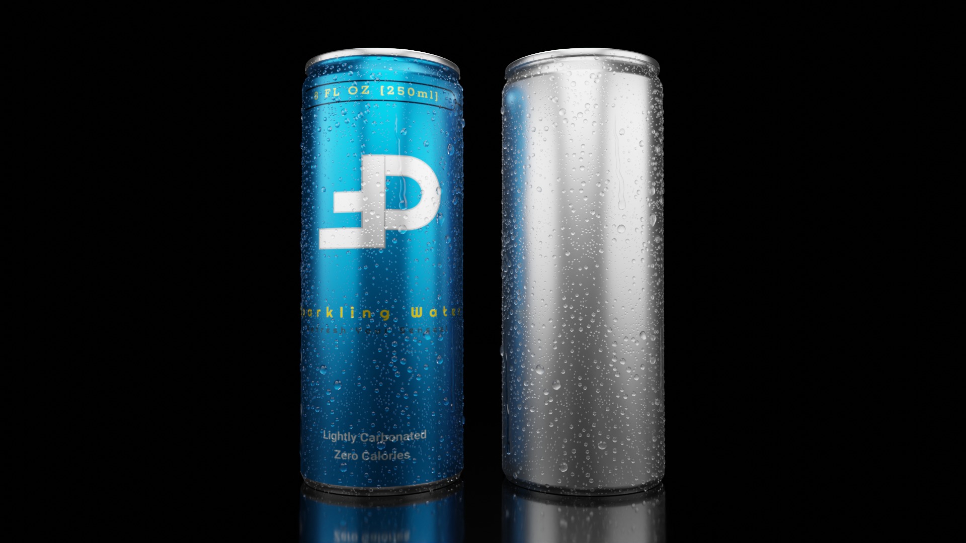 Variety Beverage Cans Pack - Water Droplets Open and Closed Tabs 3D Model Collection_12