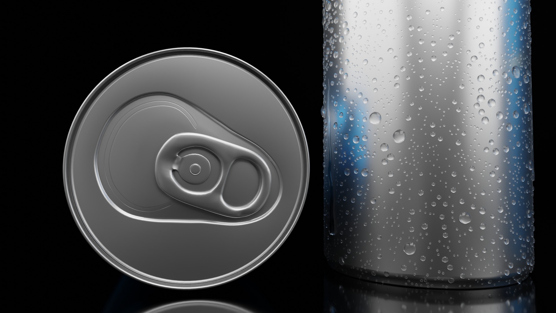 Variety Beverage Cans Pack - Water Droplets Open and Closed Tabs 3D Model Collection_14