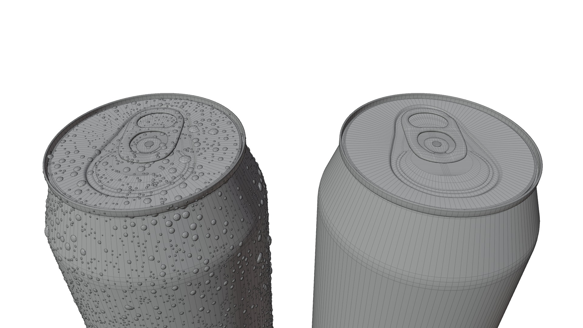 Variety Beverage Cans Pack - Water Droplets Open and Closed Tabs 3D Model Collection_10